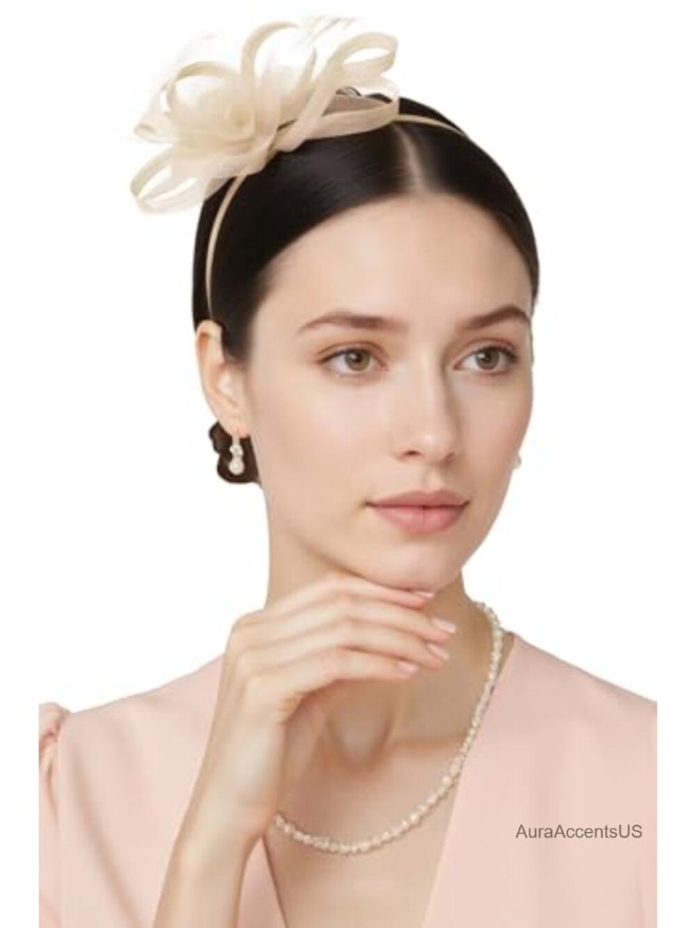 Women's Tulle Feather Fascinator Headband Tea Party Hat